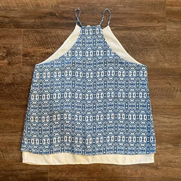 PAPER CRANE TANK TOP WOMEN SMALL SUMMER COTTAGECORE BOHO - Picture 4 of 4